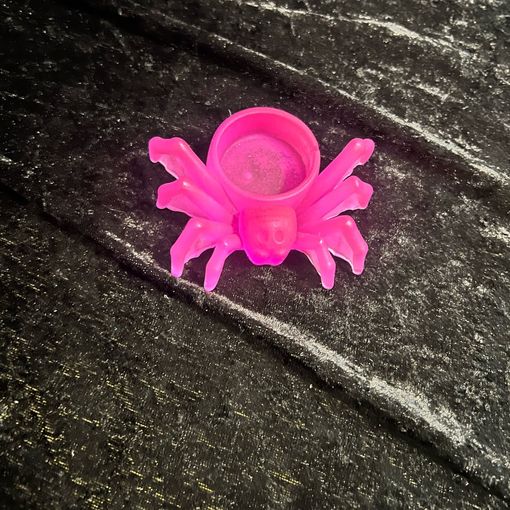 Glowing Pink Spider-Shaped Candle Holder